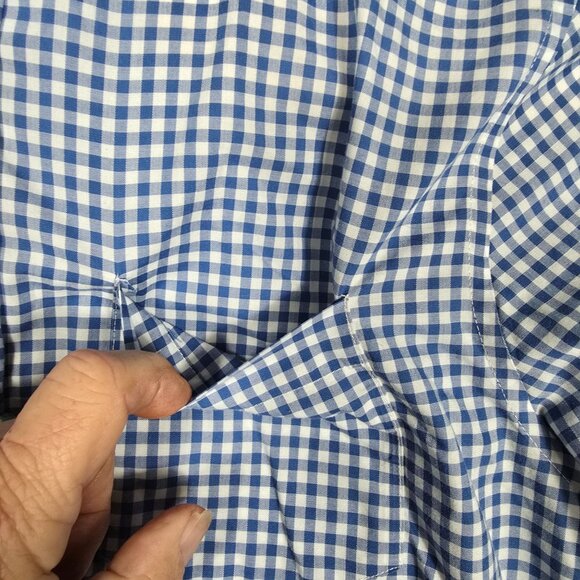 L.L. Bean Button Down‎ Dress Shirt Medium Men's Long Sleeve Blue White Check - Picture 4 of 8